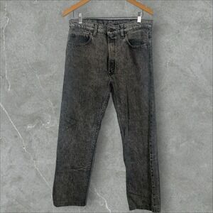 Vintage Levi's 505 Distressed Acid Washed Black Denim Jeans Size 34x30 USA